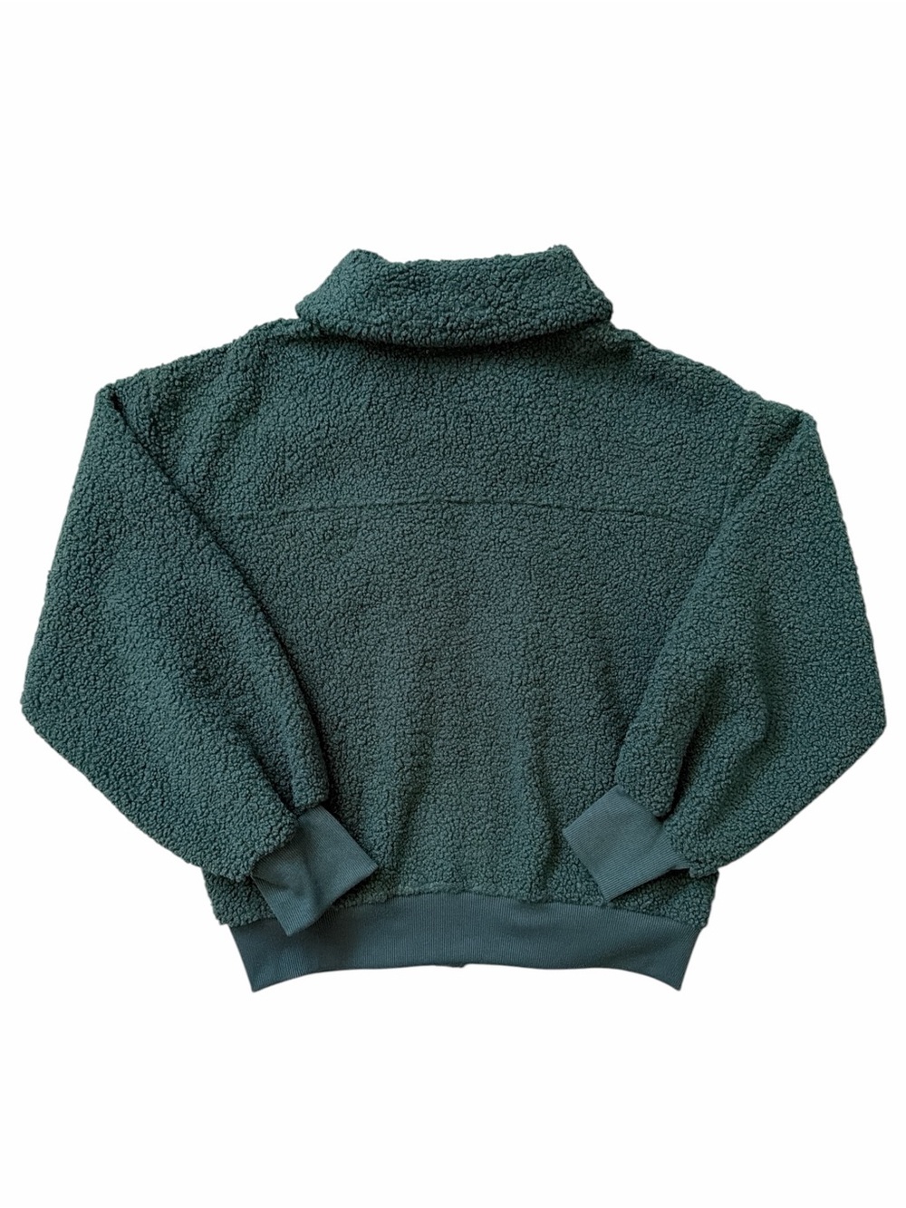 Free Assembly Women’s Green Zip Teddy Bomber Jacket Size M - Picture 3 of 5